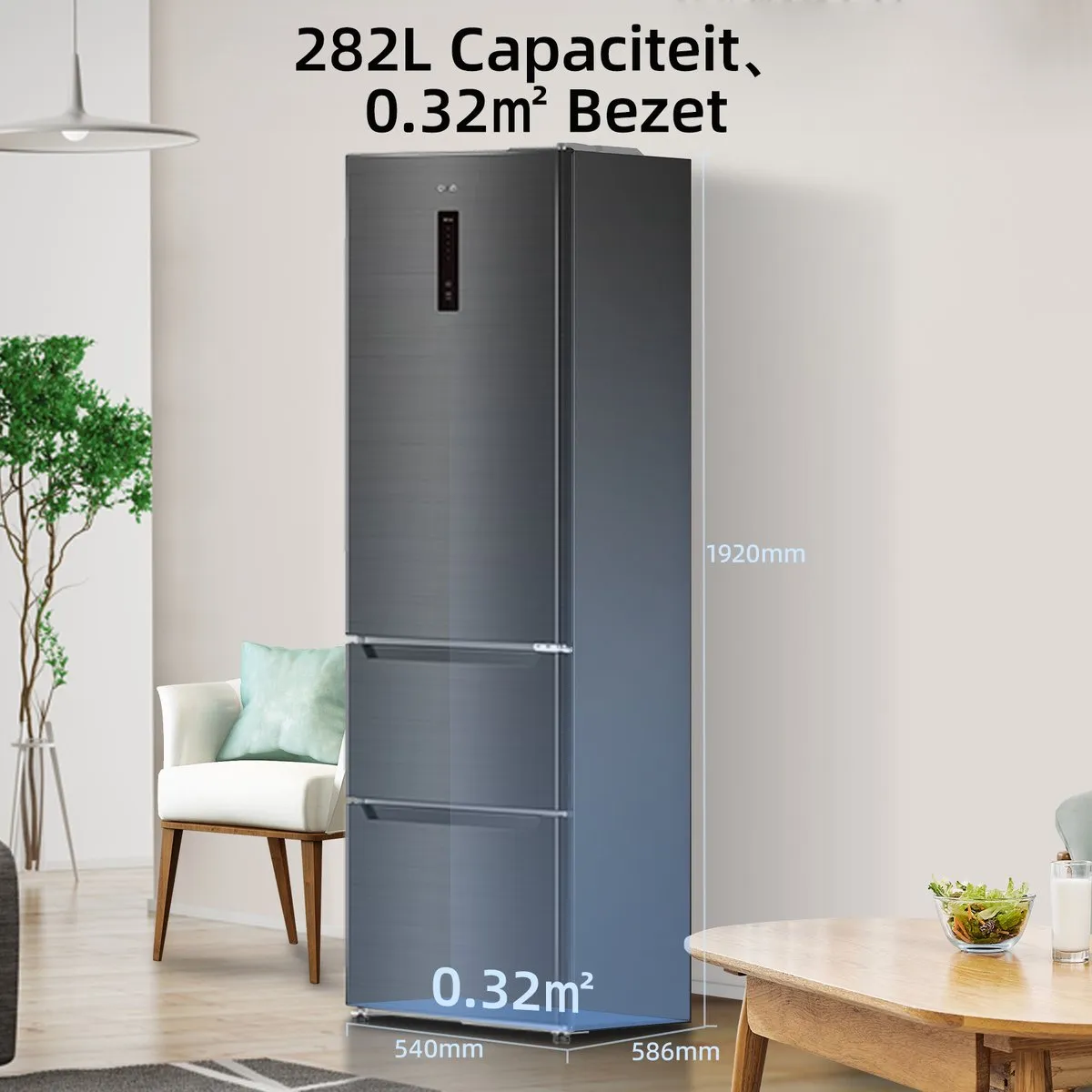 CHiQ CID282NEIBE Koel-vriescombinatie 282L - No Frost - 3 Deuren