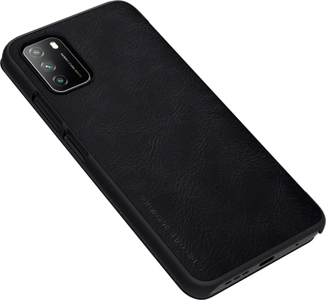 Nillkin Qin PU Leather Book Case NN-QLC-XPM3/BK - Xiaomi Poco M3 - Zwart