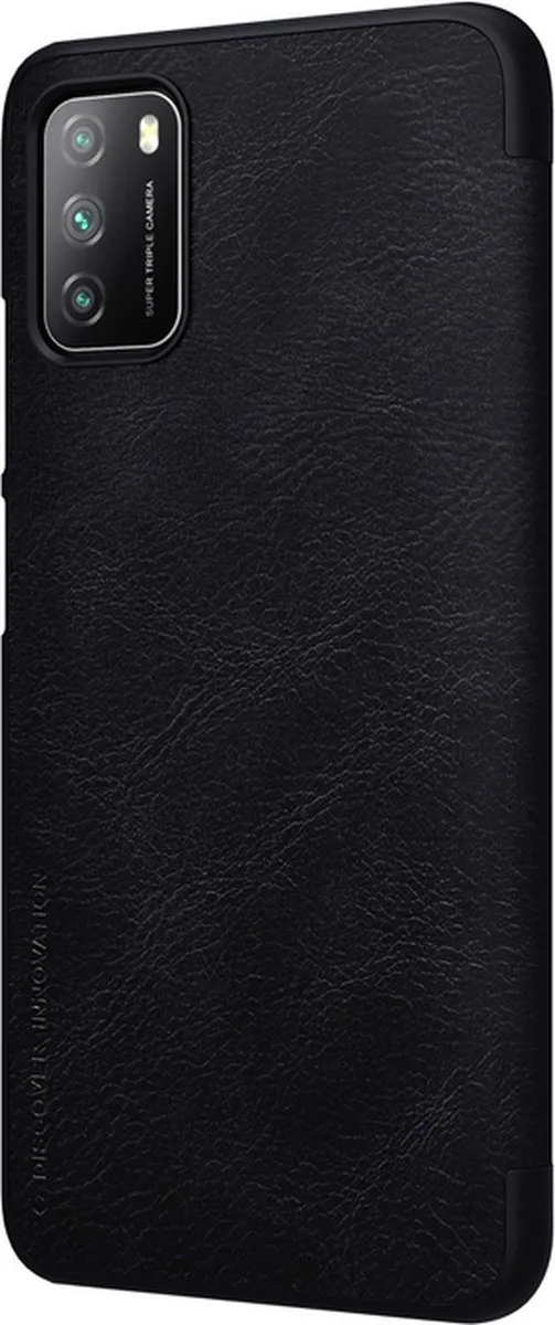 Nillkin Qin PU Leather Book Case NN-QLC-XPM3/BK - Xiaomi Poco M3 - Zwart