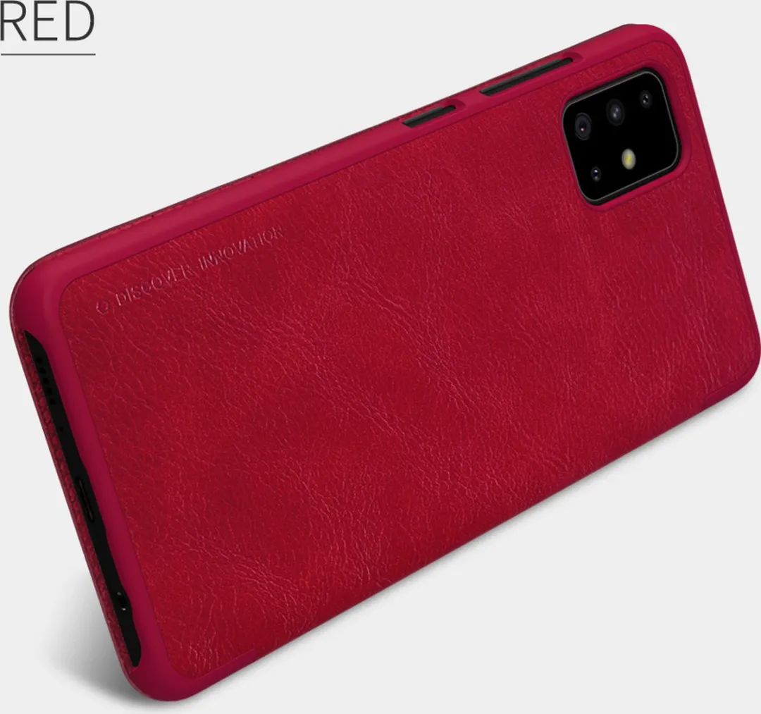 Nillkin Qin Leather Book Case A515-37 - Samsung Galaxy A51 - Rood - afbeelding 5 van 6