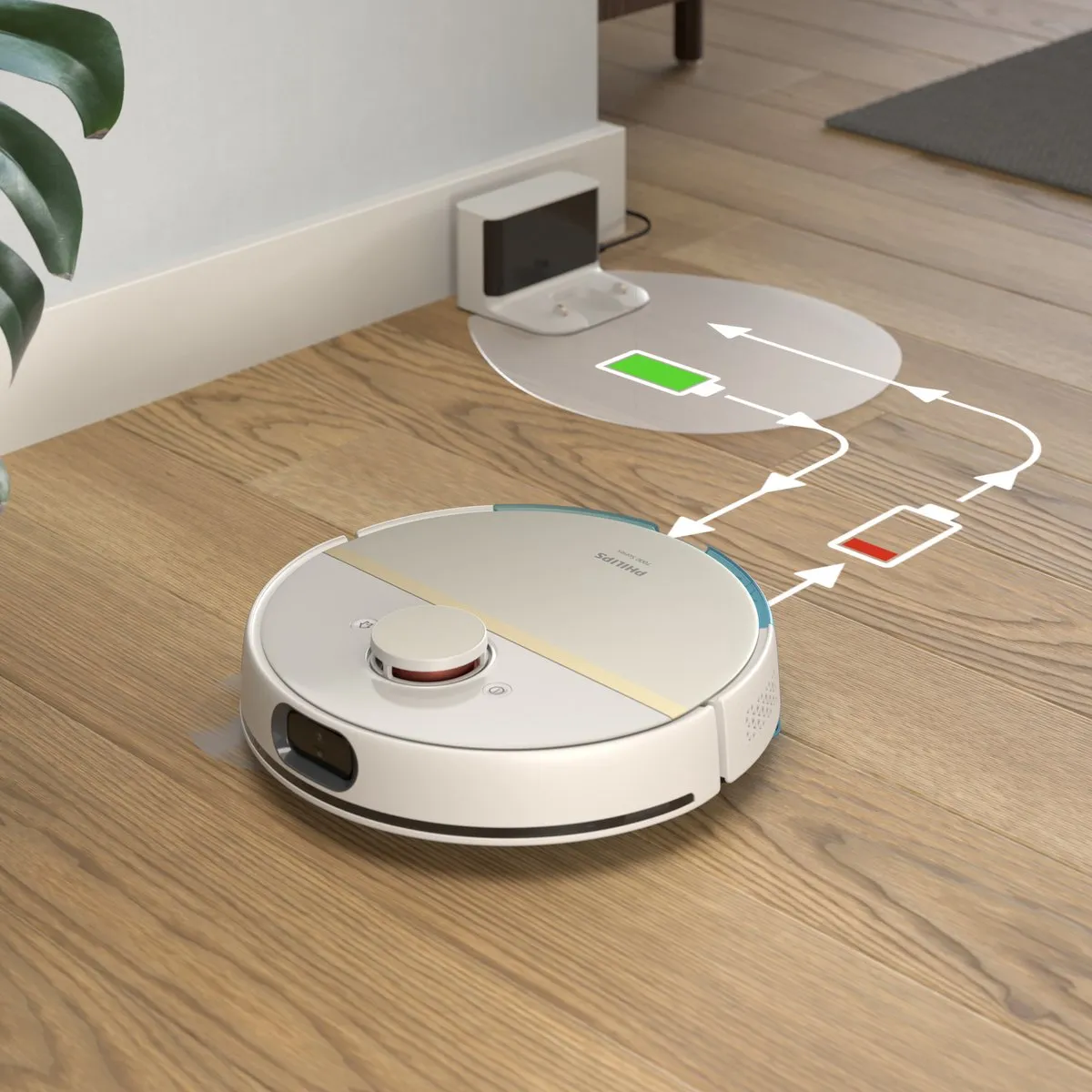 Philips HomeRun Aqua XU7000/02 Robotstofzuiger - Wit/Goud - afbeelding 6 van 6