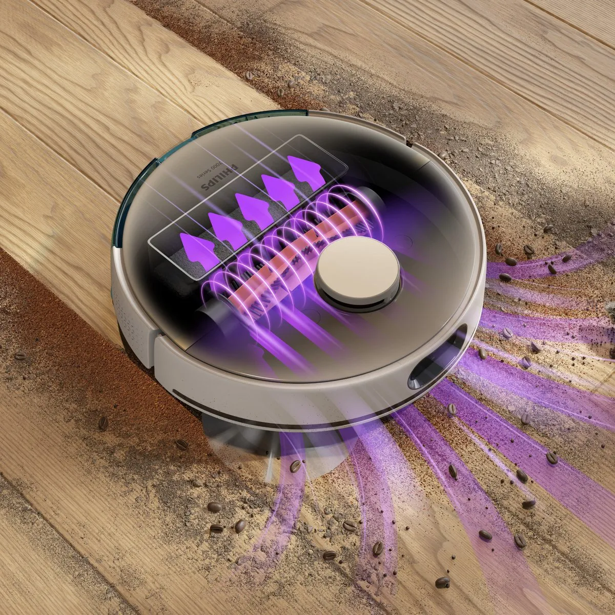 Philips HomeRun Aqua XU7000/02 Robotstofzuiger - Wit/Goud