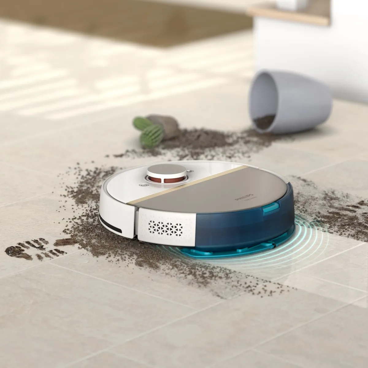 Philips HomeRun Aqua XU7000/02 Robotstofzuiger - Wit/Goud
