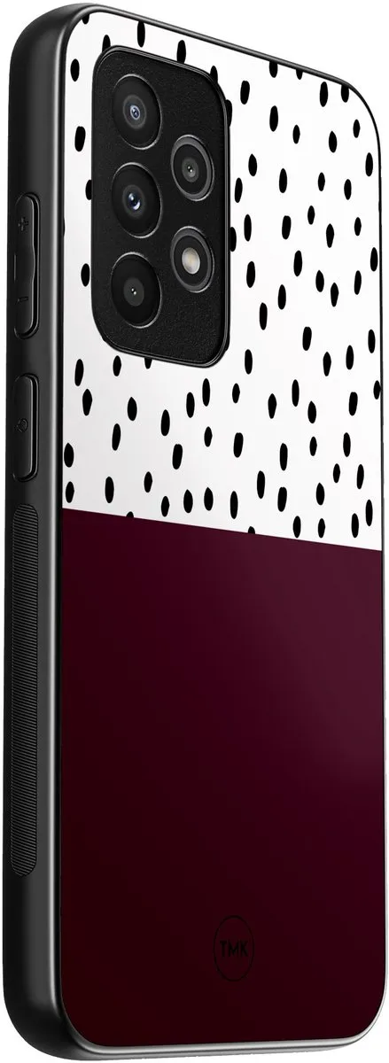 Casevibes Samsung Galaxy A53 TPU Hoesje - Blauw met Burgundy Dots