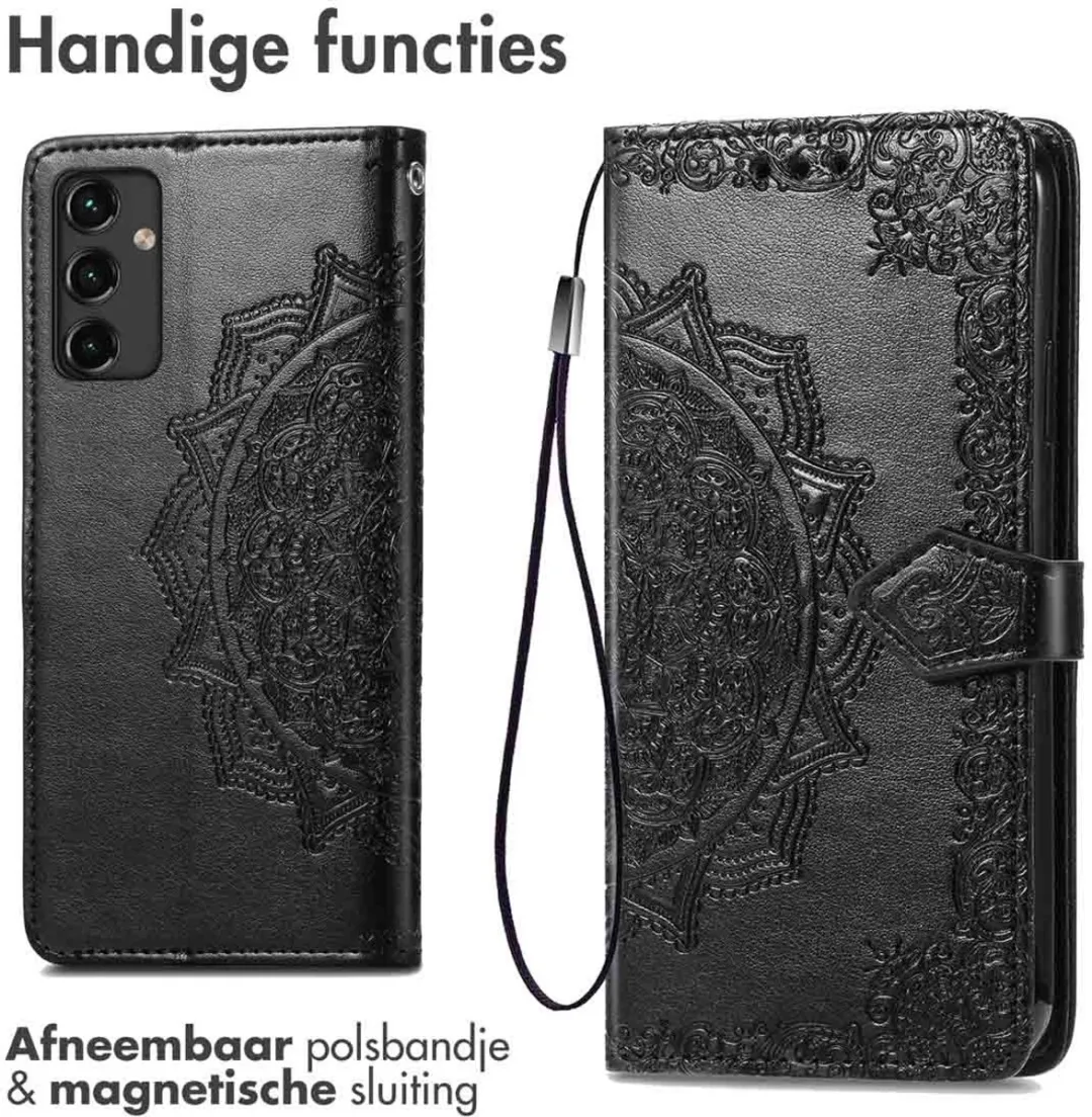 Imoshion Hoesje Samsung Galaxy A14 - Mandala Bookcase - 3 Pasjes - Zwart