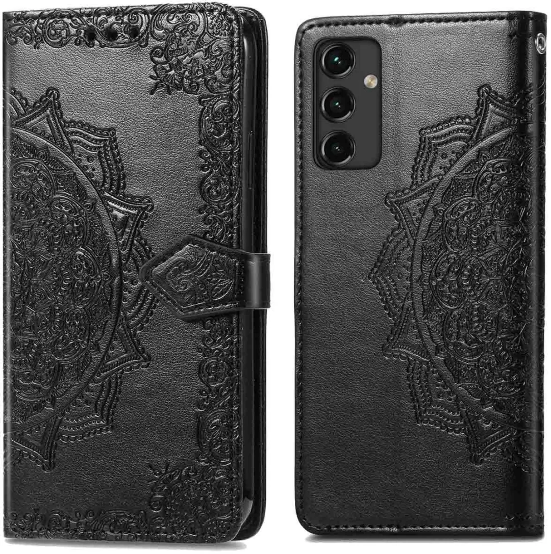 Imoshion Hoesje Samsung Galaxy A14 - Mandala Bookcase - 3 Pasjes - Zwart
