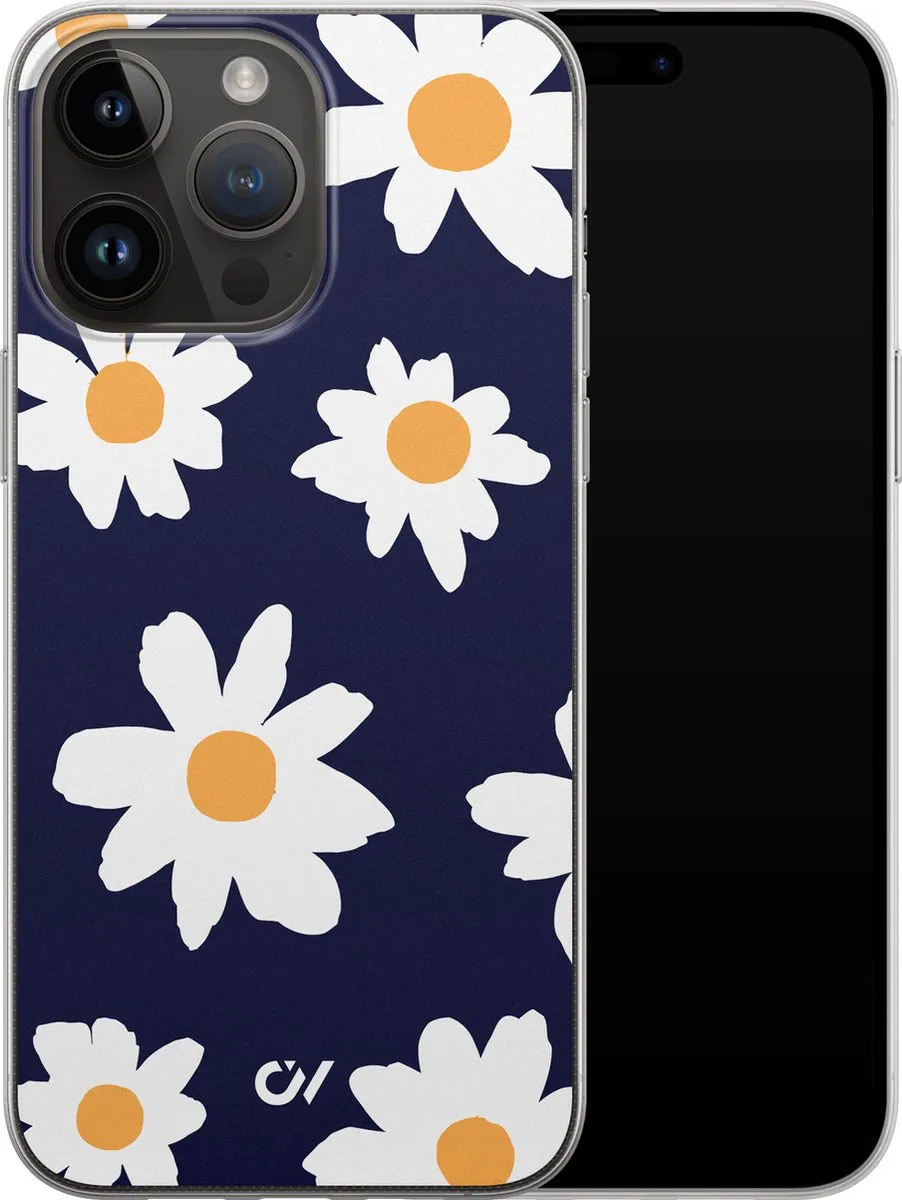 Casevibes iPhone 14 Pro Max Hoesje - Blauw Sweet Daisies