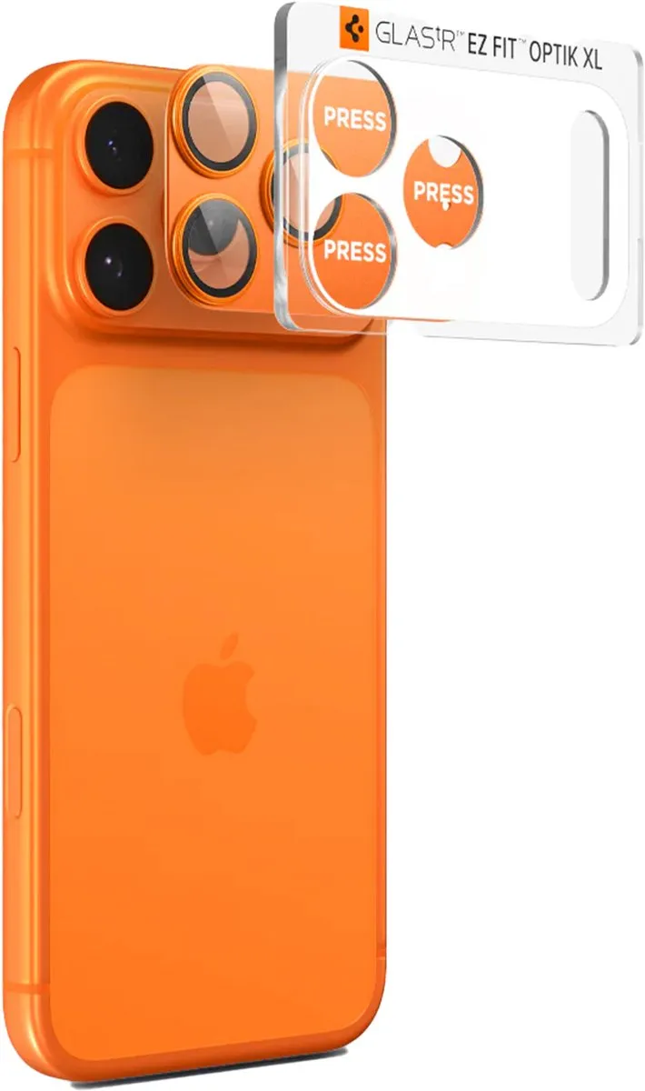 Spigen GLAStR EZ Fit Optik Camera Protector AGL10645 - iPhone 17 Pro - Oranje