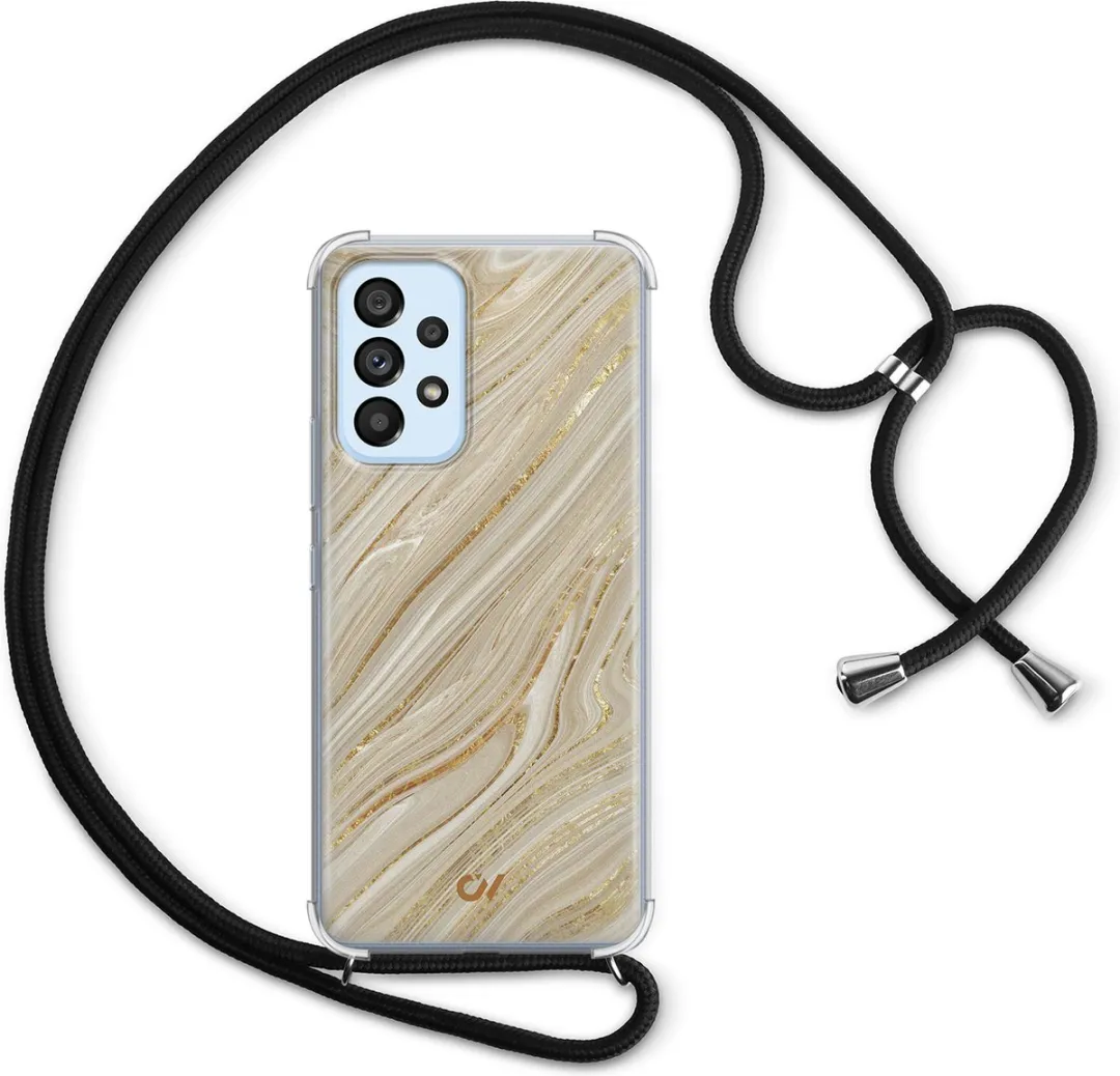 Casevibes Telefoonhoesje A53 Golden Marble - Goud - C/A53/UV/003
