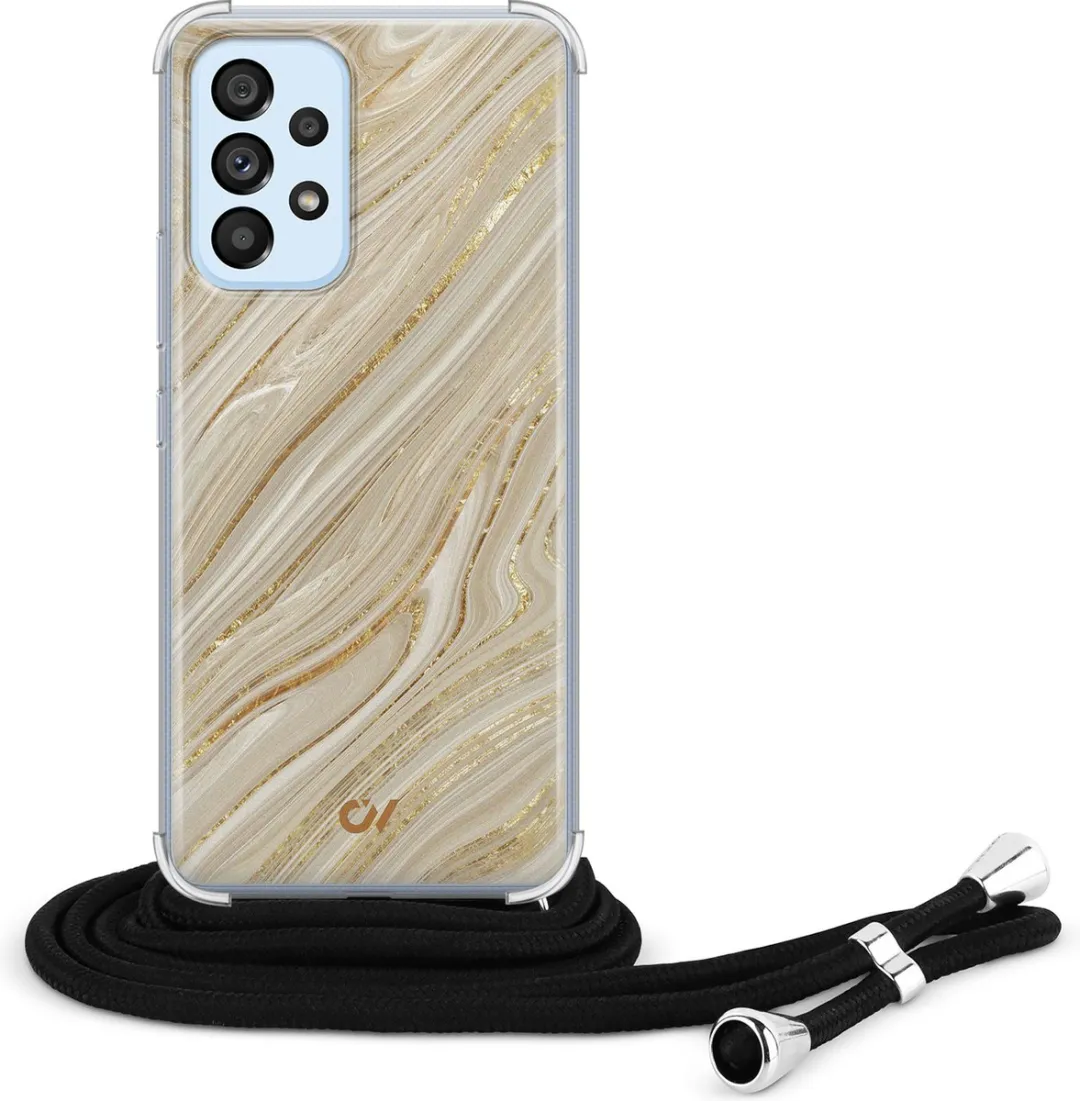 Casevibes Telefoonhoesje A53 Golden Marble - Goud - C/A53/UV/003