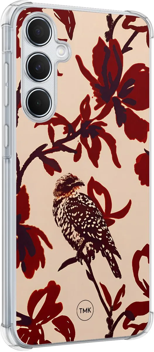 Casevibes Shockproof Hoesje Samsung Galaxy A55 S/A55/S/002 - Rood Bloemenpracht