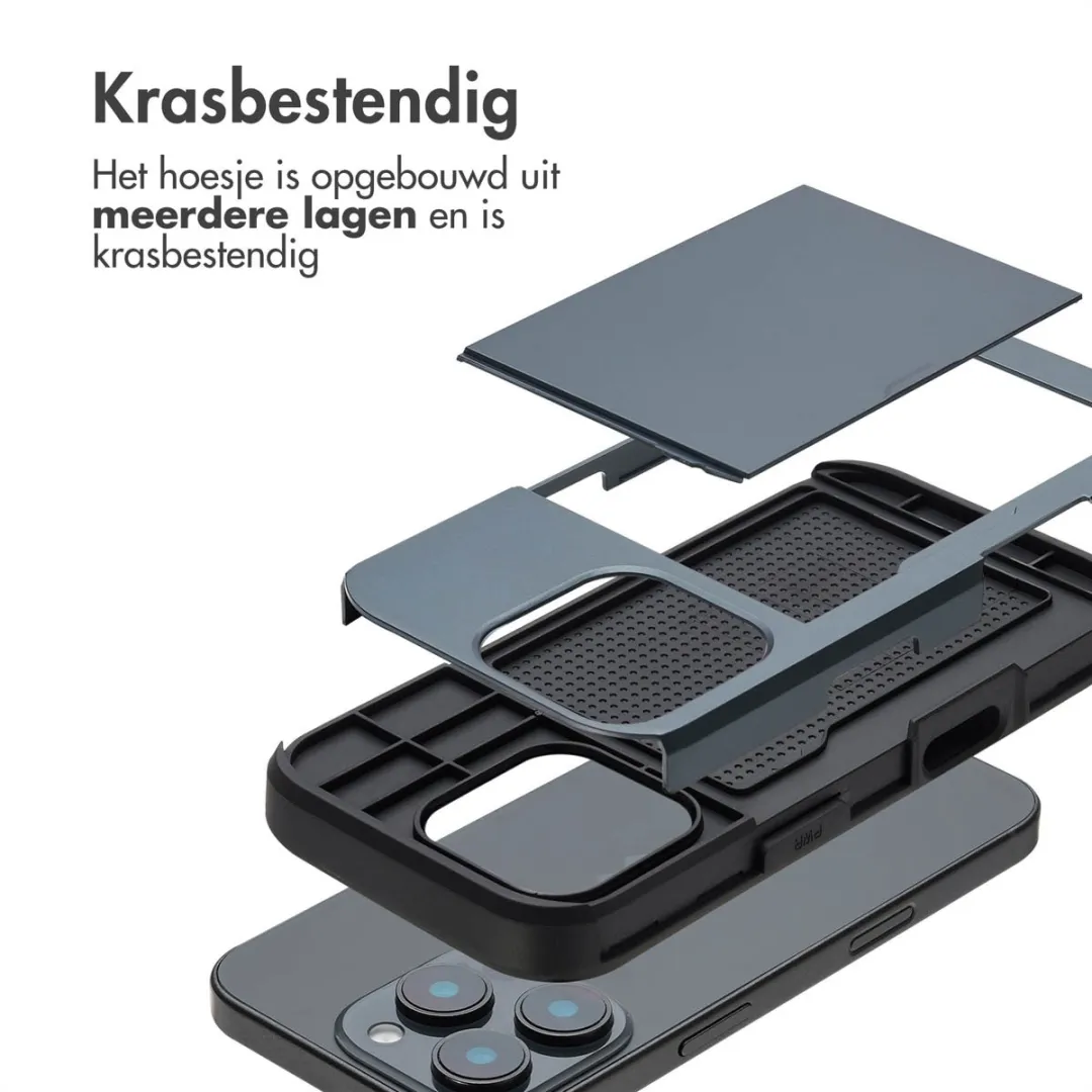 Imoshion Hoesje iPhone 16 Pro - Donkerblauw - 2 Pasjes