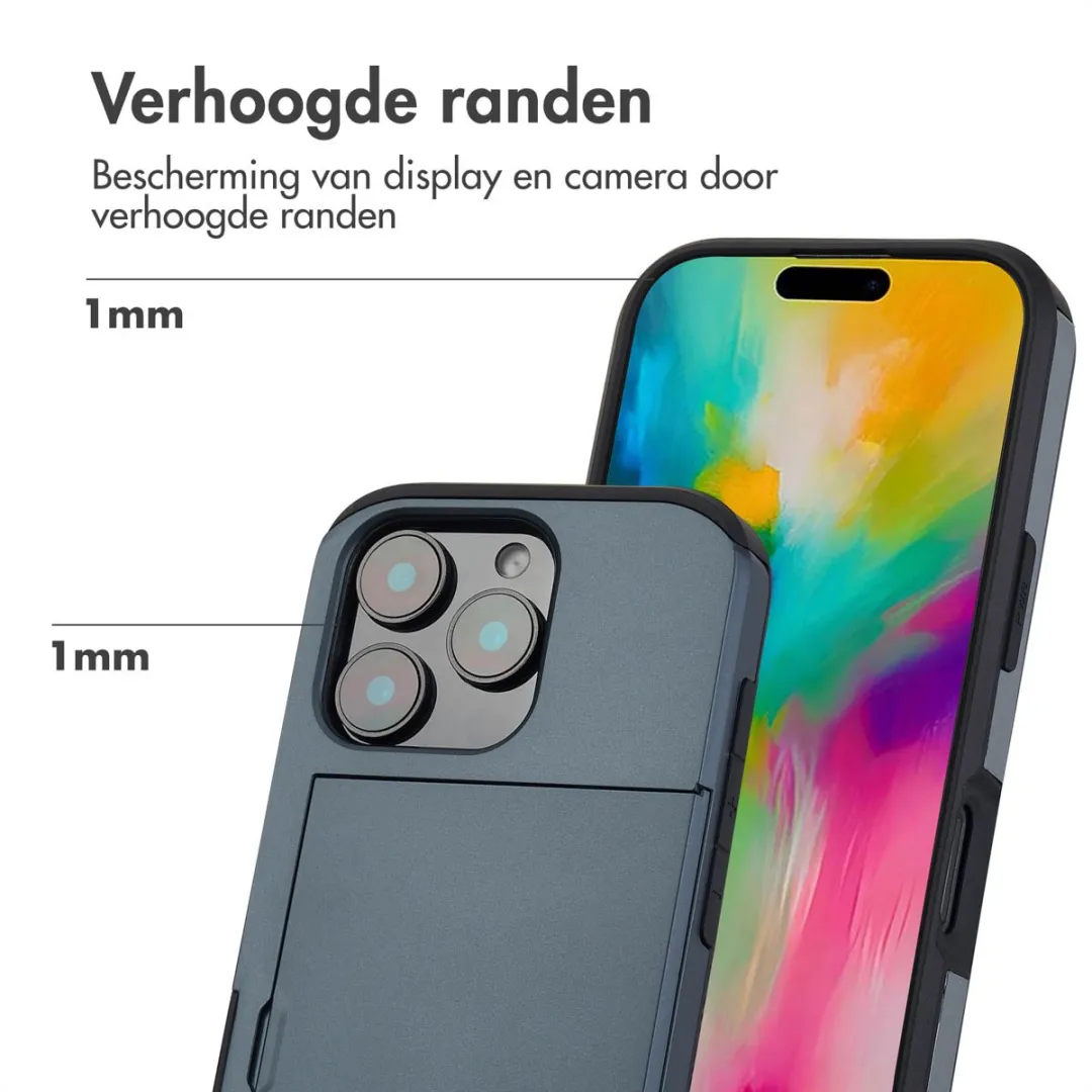 Imoshion Hoesje iPhone 16 Pro - Donkerblauw - 2 Pasjes