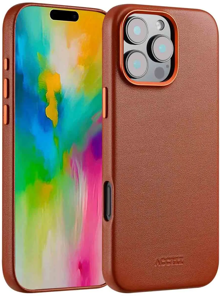 Accezz Hoesje iPhone 16 Pro Max MagSafe - Sienna Brown - 2 Pasjes