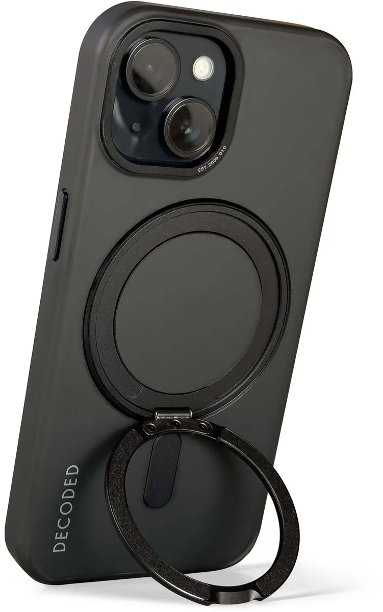 Decoded 360° Stand Case iPhone 15 D24IPO15LSBC1FK - Transparant Zwart