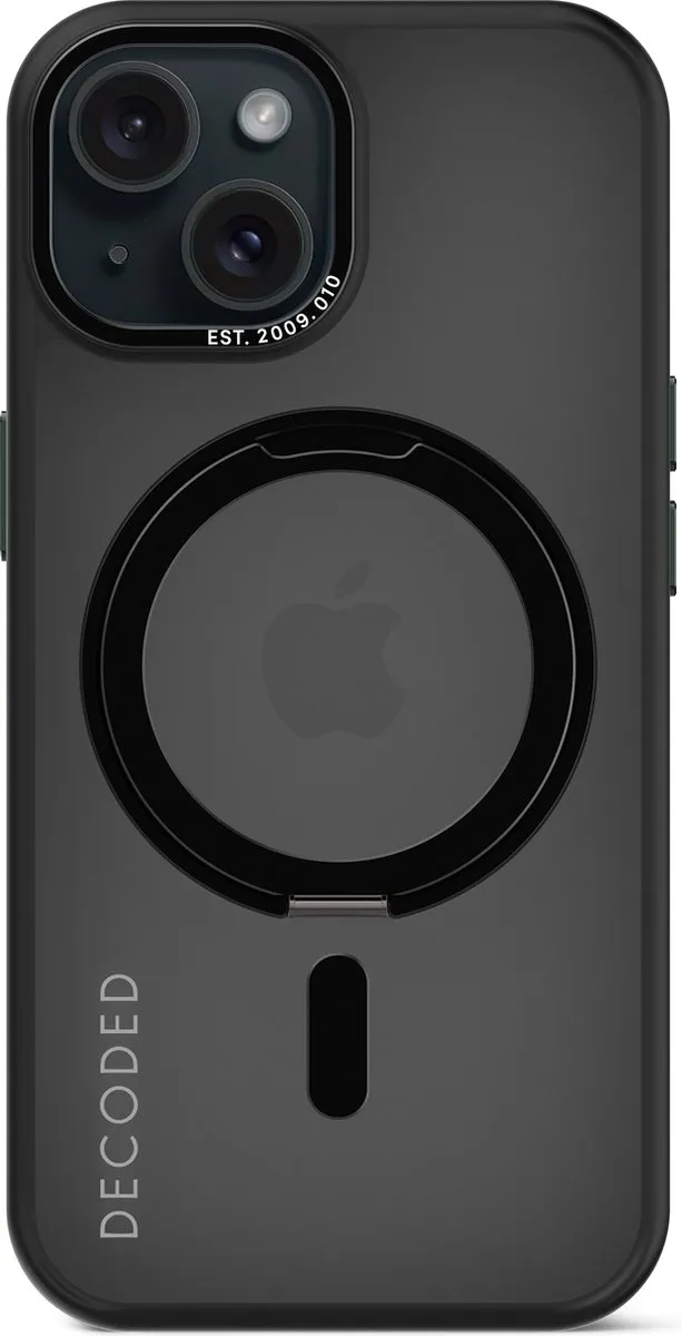 Decoded 360° Stand Case iPhone 15 D24IPO15LSBC1FK - Transparant Zwart