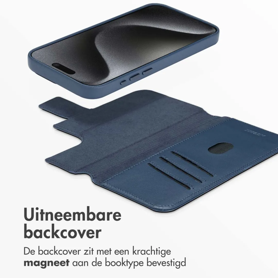 Accezz Hoesje iPhone 15 Pro Max - Leather Bookcase 2-in-1 - Donkerblauw