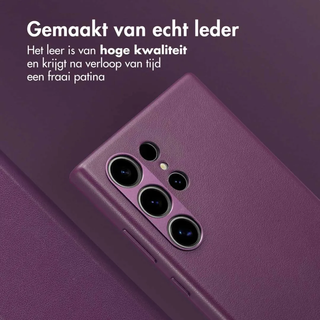 Accezz Hoesje Samsung Galaxy S24 Ultra - Leather Bookcase 2-in-1 - Heath Purple