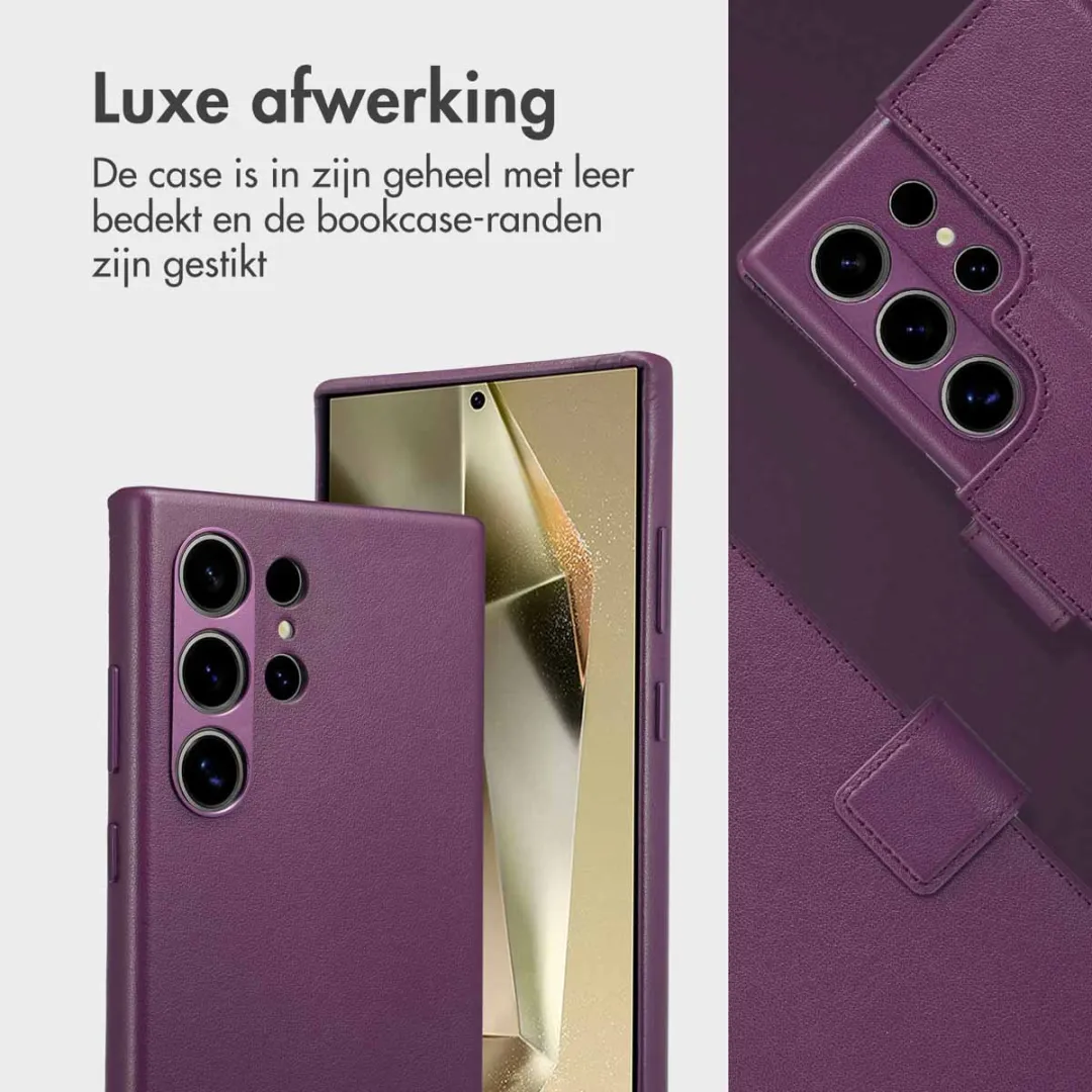 Accezz Hoesje Samsung Galaxy S24 Ultra - Leather Bookcase 2-in-1 - Heath Purple