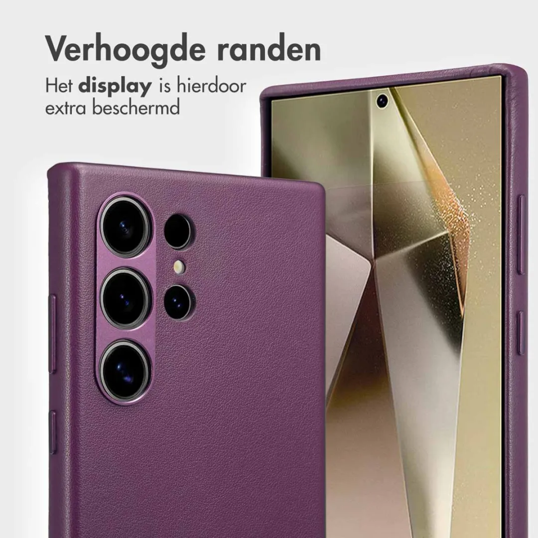 Accezz Hoesje Samsung Galaxy S24 Ultra - Leather Bookcase 2-in-1 - Heath Purple