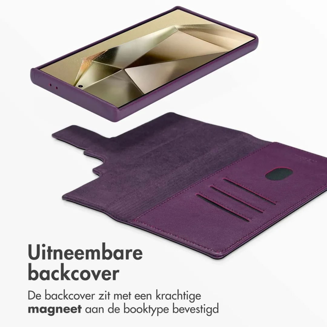 Accezz Hoesje Samsung Galaxy S24 Ultra - Leather Bookcase 2-in-1 - Heath Purple