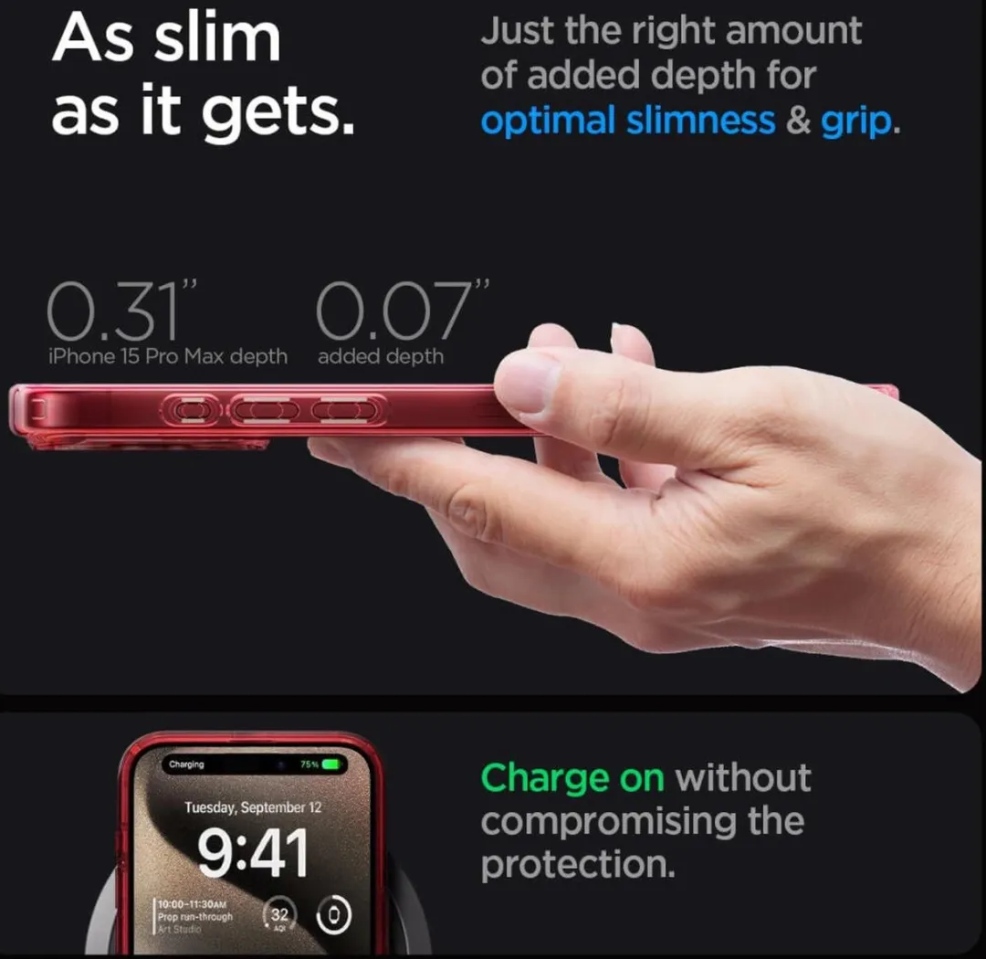 Spigen Ultra Hybrid Hoesje iPhone 15 Pro Max - Rood - MagSafe - afbeelding 6 van 6