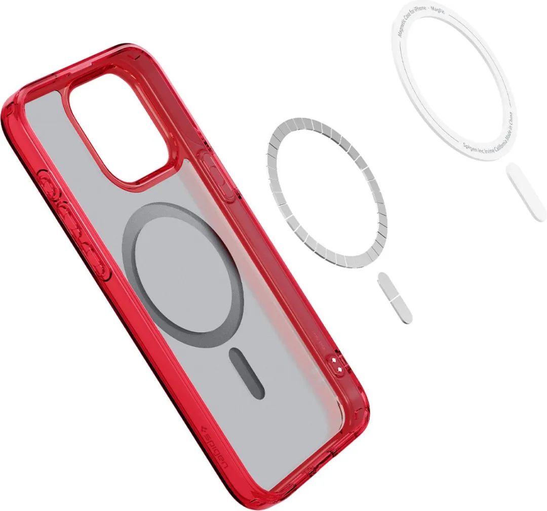 Spigen Ultra Hybrid Hoesje iPhone 15 Pro Max - Rood - MagSafe