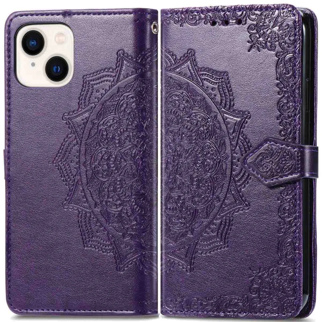 Imoshion Hoesje iPhone 13/14 Mandala Bookcase - 3 Pasjes - Paars