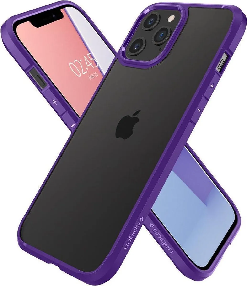 Spigen Crystal Hybrid ACS01478 Hoesje - iPhone 12 Pro Max - Paars/Transparant