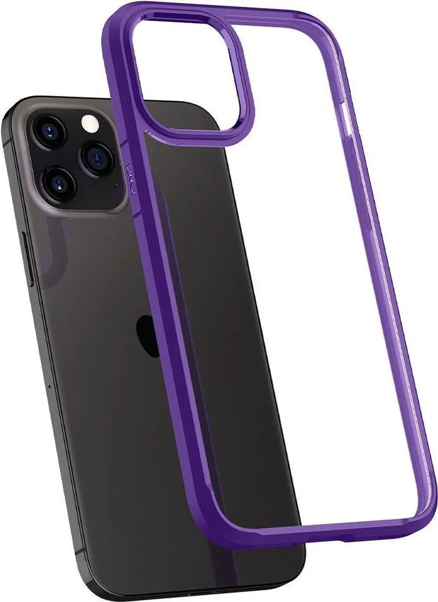 Spigen Crystal Hybrid ACS01478 Hoesje - iPhone 12 Pro Max - Paars/Transparant