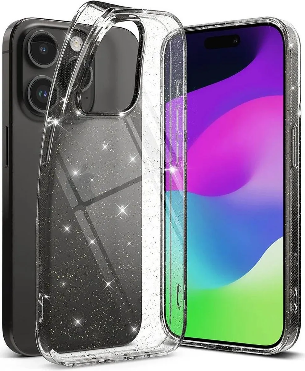 Ringke Air Hoesje iPhone 15 Pro - Transparant Glitter