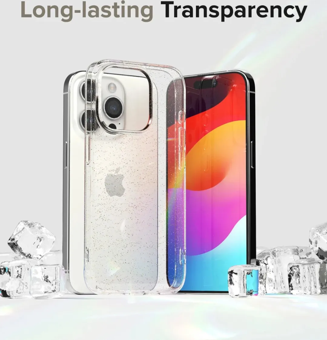 Ringke Air Hoesje iPhone 15 Pro - Transparant Glitter - afbeelding 6 van 6