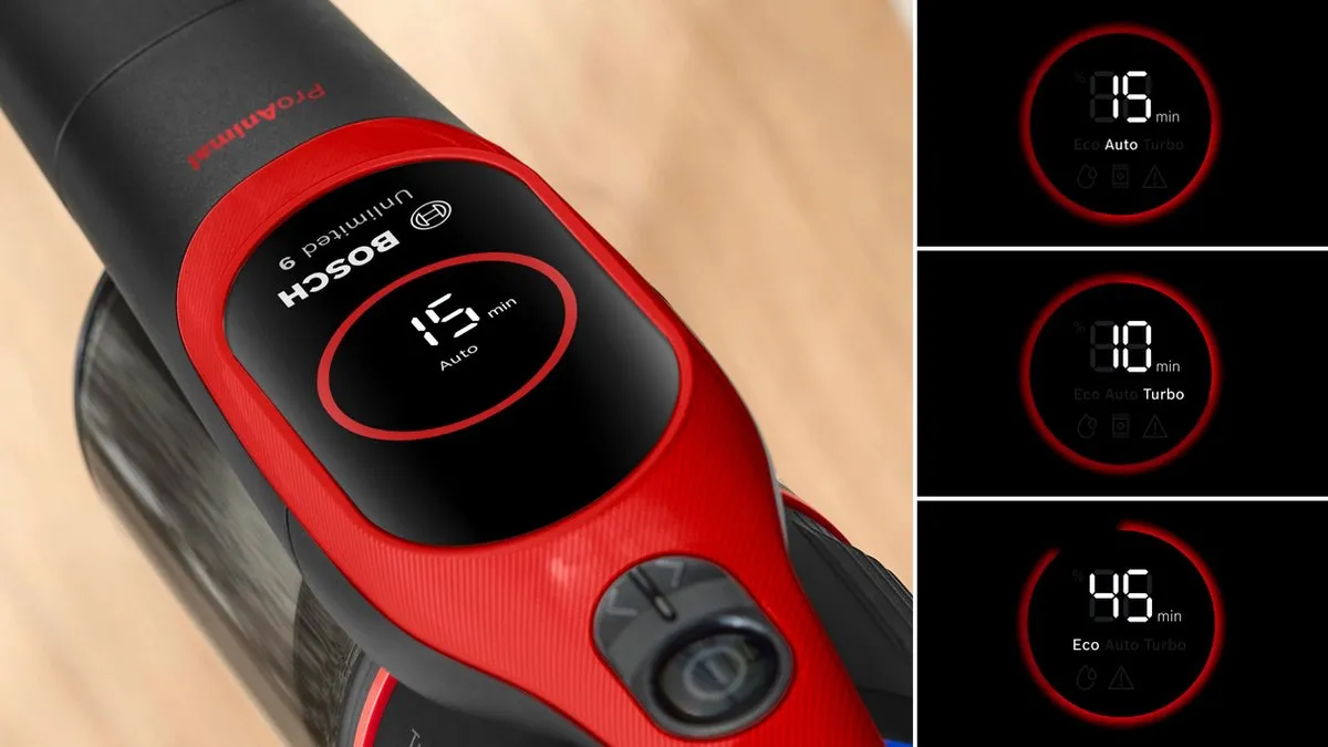 Bosch Unlimited 9 BBS931PET Steelstofzuiger - Rood