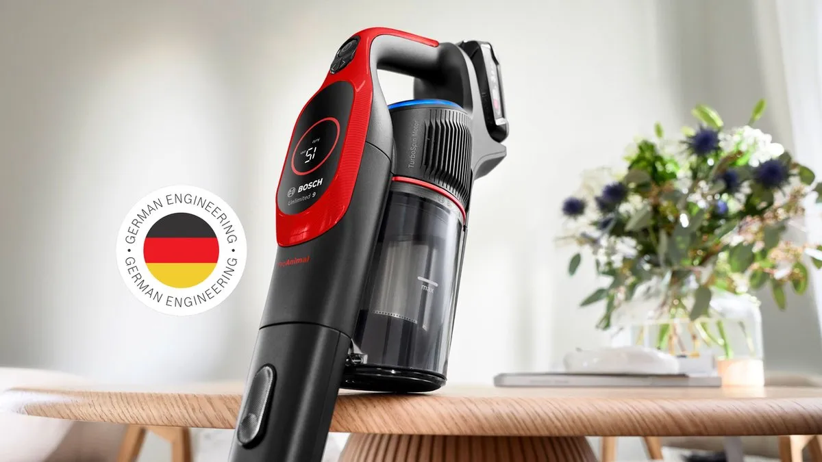 Bosch Unlimited 9 BBS931PET Steelstofzuiger - Rood