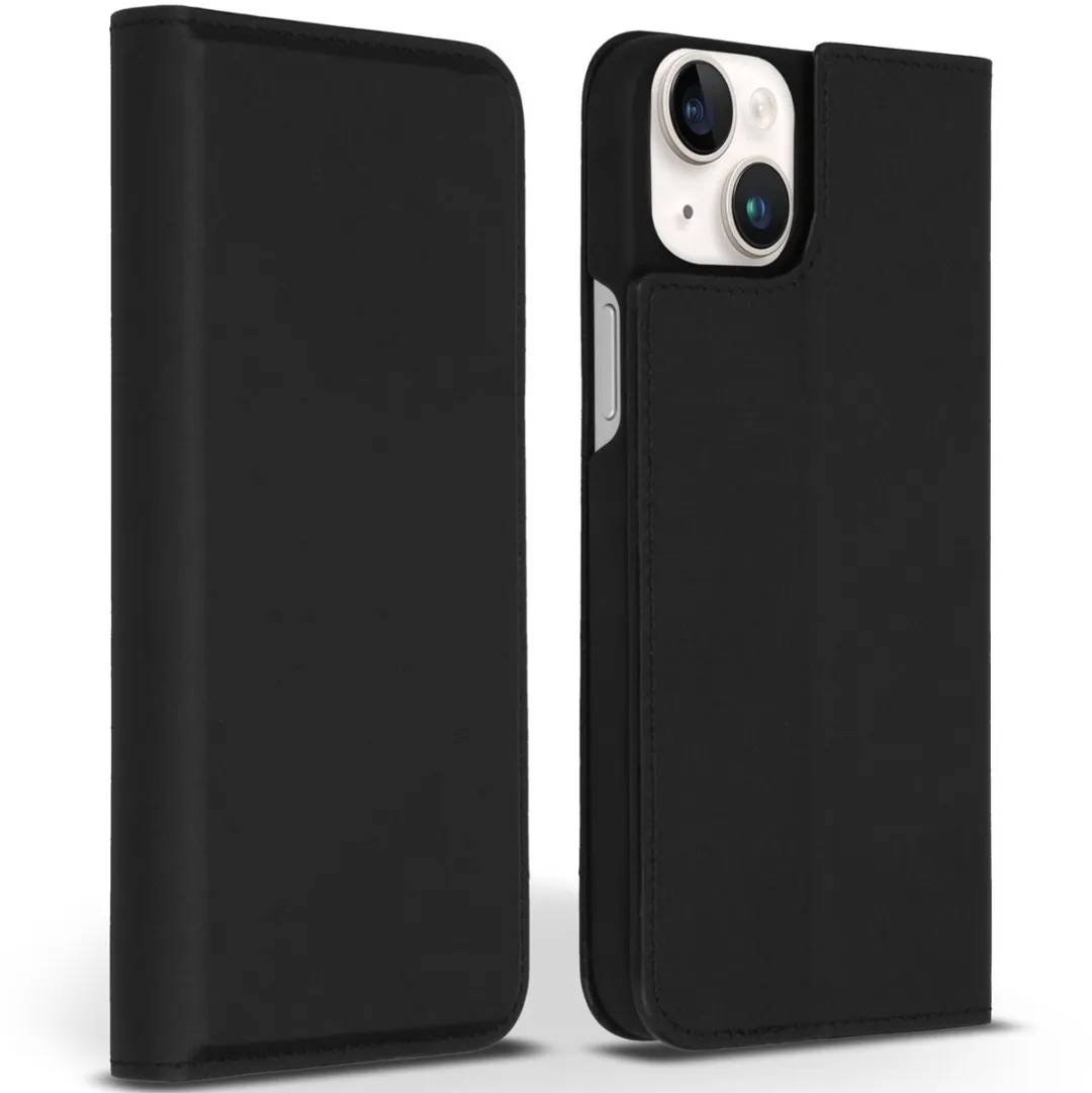 Accezz Hoesje iPhone 14 Plus Premium Leather Slim Bookcase - Zwart