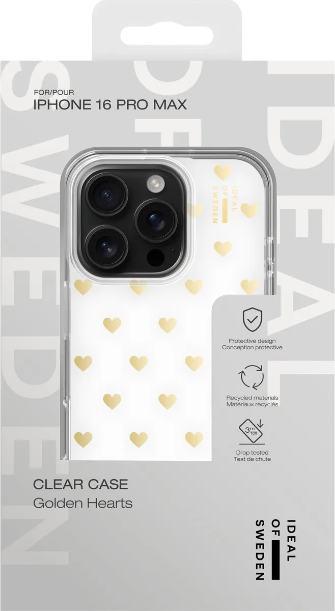 iDeal of Sweden Mirror Case iPhone 16 Pro Max Golden Hearts - IDCLC-I2467P-506