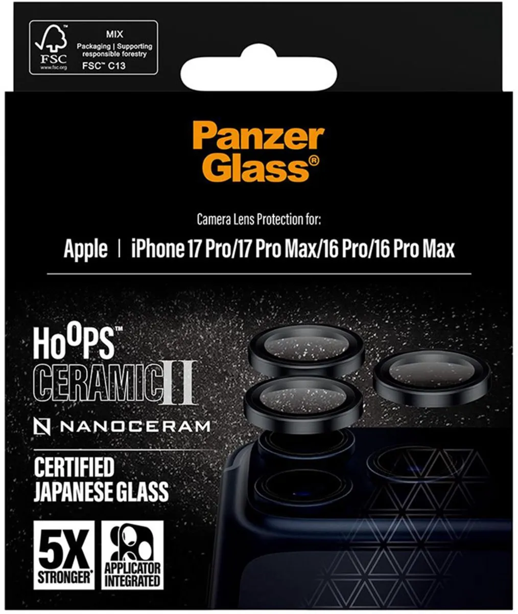 PanzerGlass Hoops Ceramic Camera Lens Protector PG63347 - iPhone 16 Pro/Pro Max