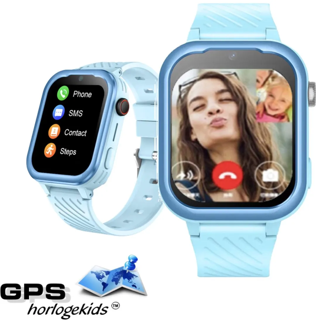 GPSHorlogeKids Turn Blauw GPS Horloge - 4G Videobellen - 600mAh