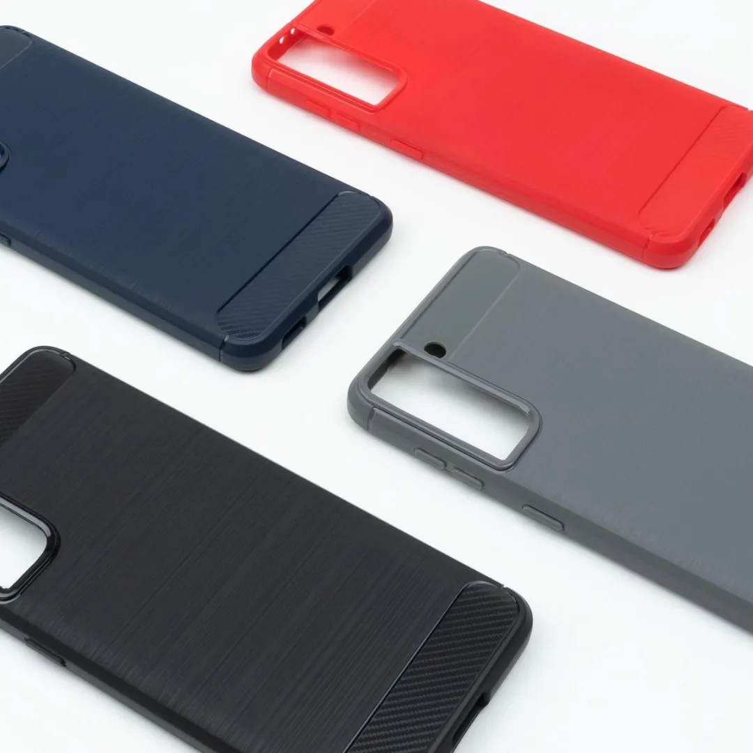 BMAX Carbon Soft Case Samsung Galaxy S21 Plus - Blauw