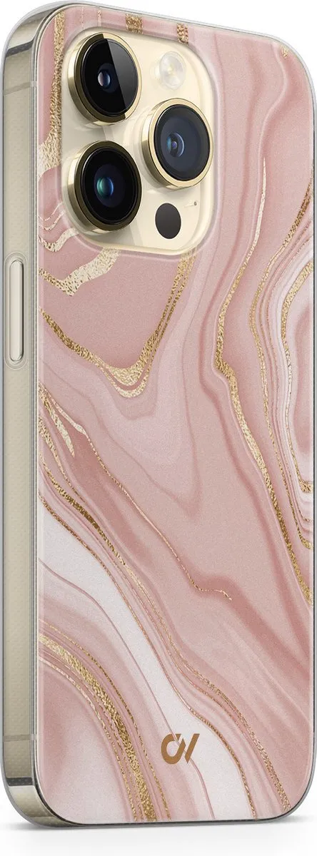 Casevibes Hoesje iPhone 14 Pro Rose Marble - A/14P/UV/014