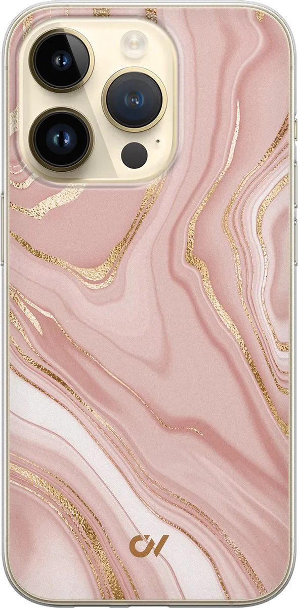 Casevibes Hoesje iPhone 14 Pro Rose Marble