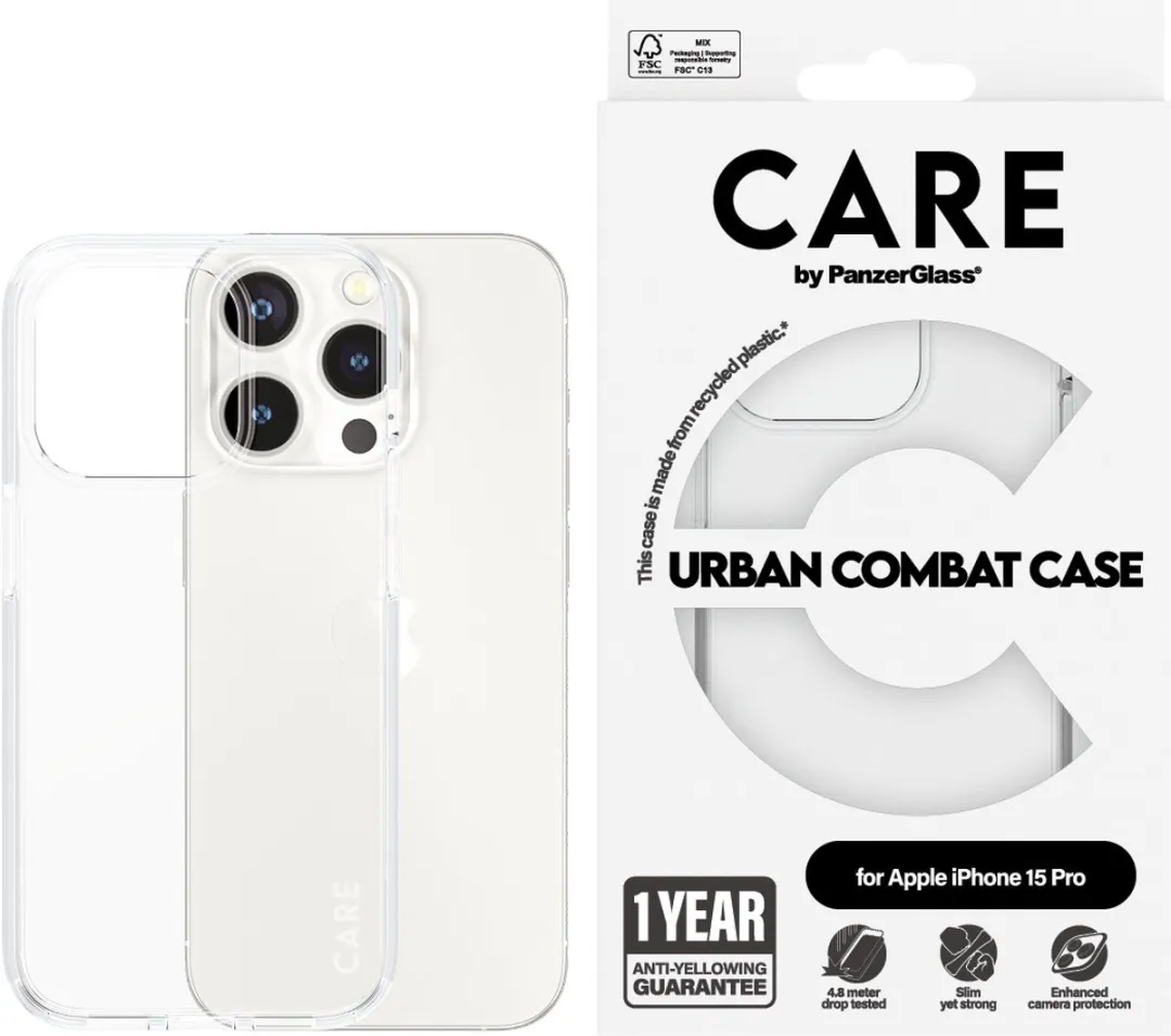 PanzerGlass CARE iPhone 15 Pro Hoesje - Transparant - MPN 1422