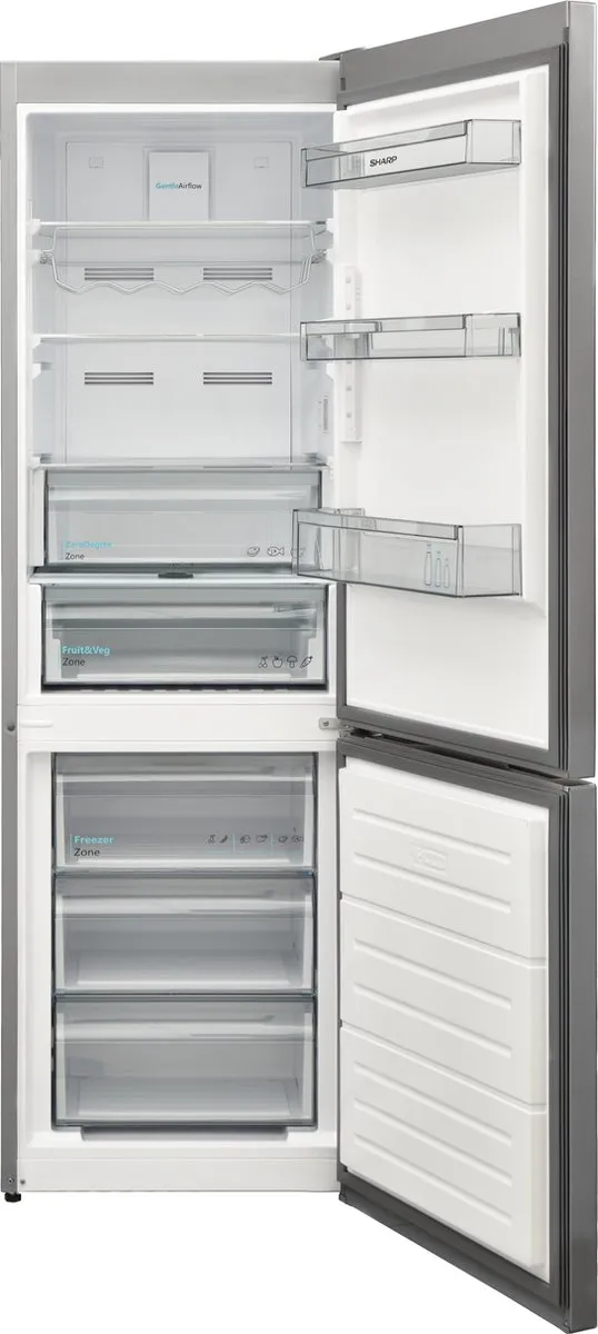 Sharp SJNBA31DMXPCEU Koel-vriescombinatie No Frost - 331L - Zilver