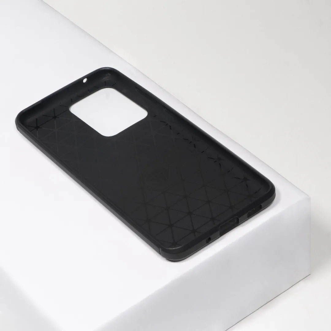 BMAX Carbon Hoesje Samsung Galaxy S20 Ultra - Zwart