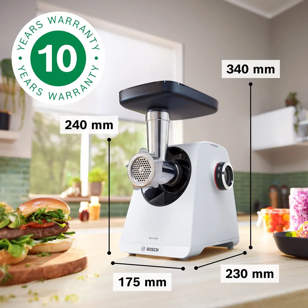 Bosch Multi Power Serie 4 MFWS420W Vleesmolen - 1900W - Wit