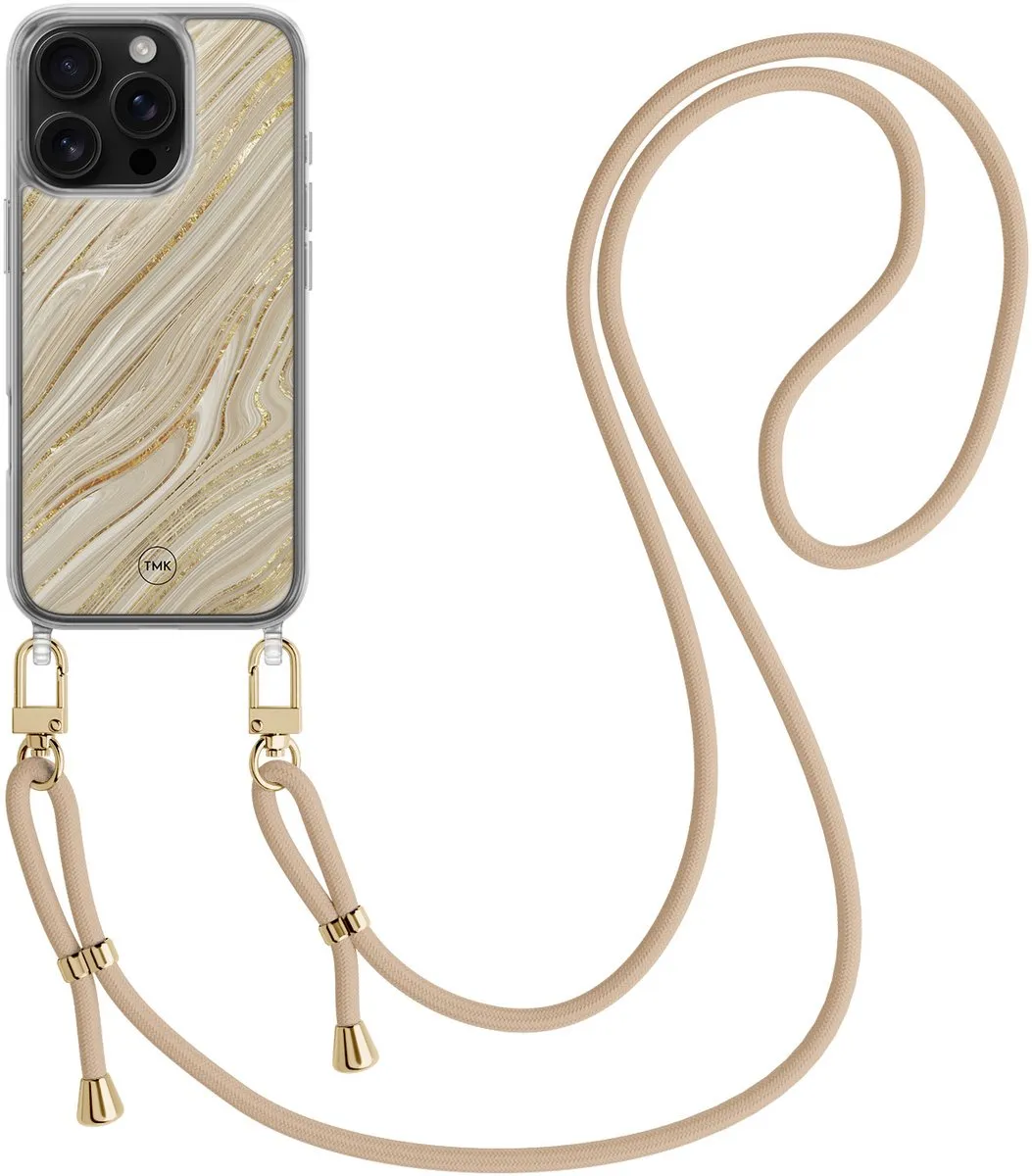 Casevibes Telefoonhoesje iPhone 16 Pro Golden Marble - Goud