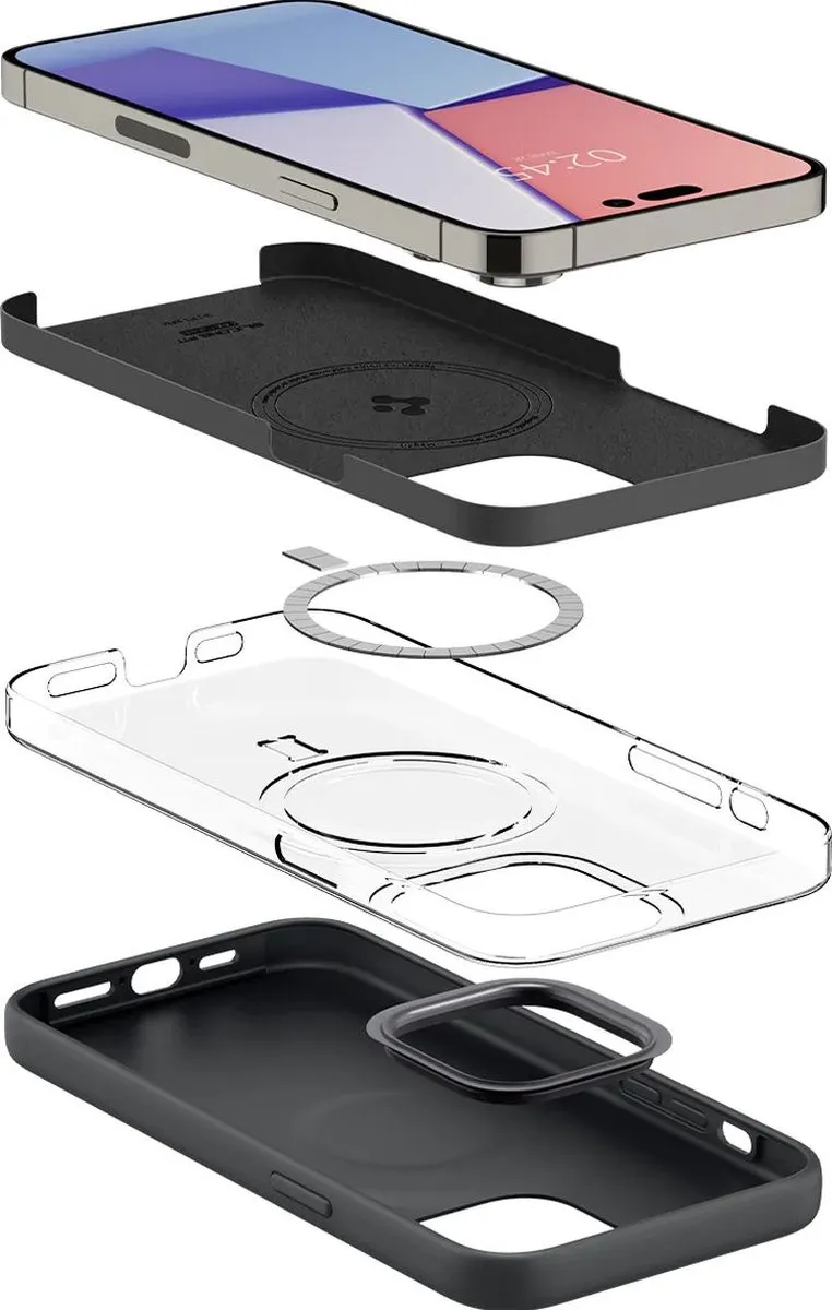 Spigen Silicone Fit Mag Hoesje iPhone 14 Pro Max ACS04846 - Zwart