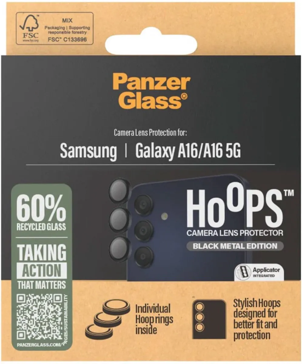PanzerGlass Hoops Camera Lens Protector Samsung Galaxy A16 - Zwart