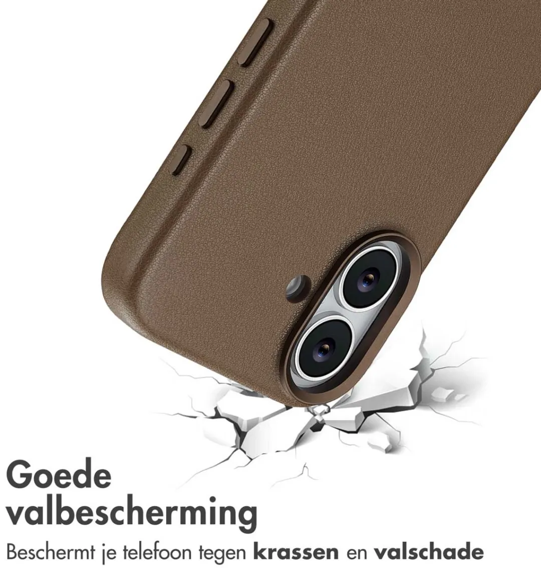 Accezz iPhone 17 Hoesje Coffee Brown - MagSafe - 2 Pasjes