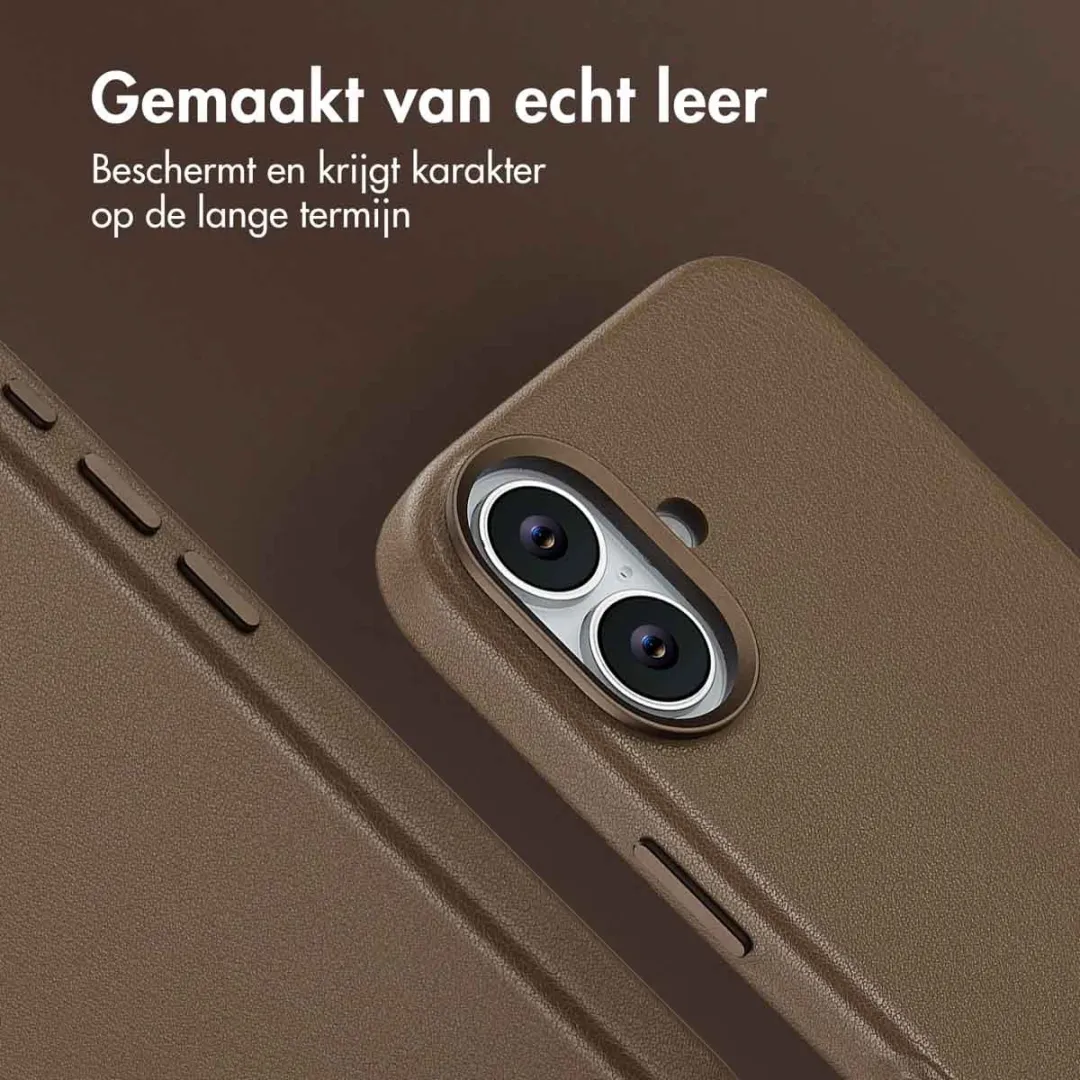 Accezz iPhone 17 Hoesje Coffee Brown - MagSafe - 2 Pasjes